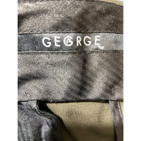 George Mens Dress Pants 36in 30in Brown Pleated Front Cuffed Leg Preppy Corpcore - Picture 4 of 9